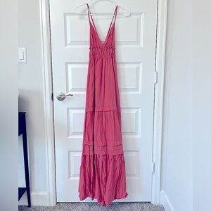 Elegant Coral Maxi Dress